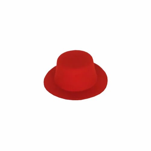 Шляпка цилиндр карнавальная, 13 см, цвет красный