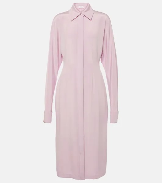 Платье-Рубашка Lugano из смесового шелкового крепа Sportmax, розовый