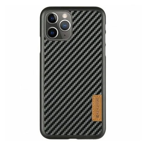 Чехол G-Case Dark Series для Apple iPhone 12 pro max (Carbon Fiber, кожаный)