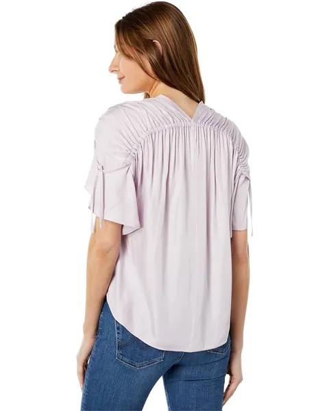 Блуза Vince Ruched Flutter Sleeve Blouse, цвет Violetta