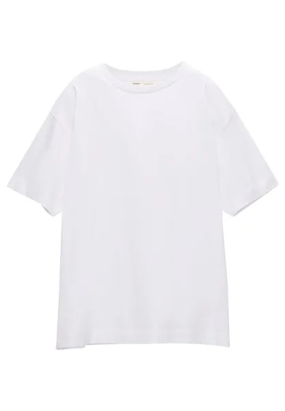 Футболка с принтом SHORT SLEEVE PULL&BEAR, цвет white