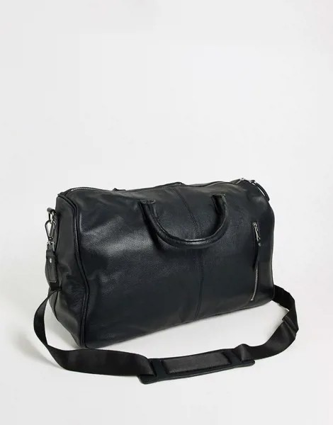 Кожаная спортивная сумка Bolongaro Trevor-Черный цвет