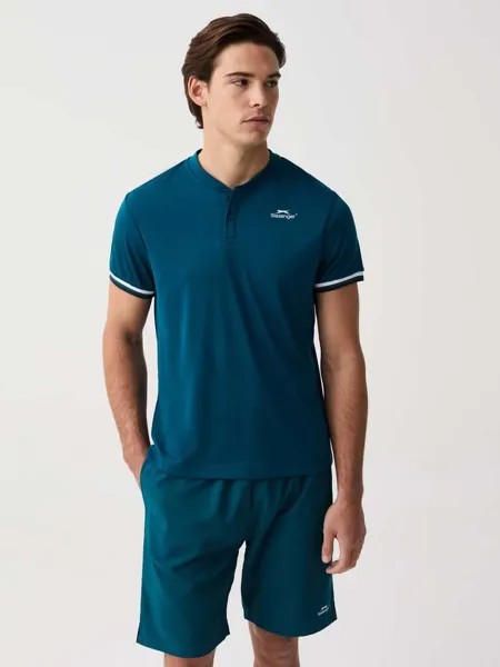 Теннисная рубашка-поло с воротником-стойкой Slazenger, цвет petrol blue