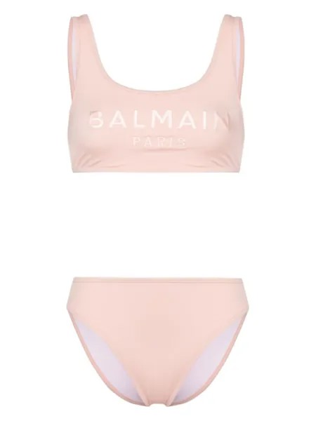 Balmain бикини с вышитым логотипом, розовый