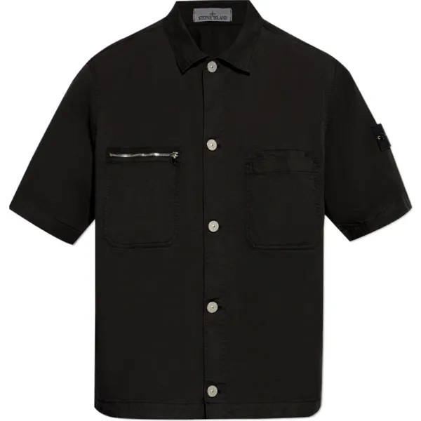 Рубашка унисекс черная Stone Island, черный