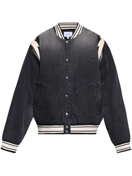 RHUDE куртка-бомбер с вышитым логотипом, серый