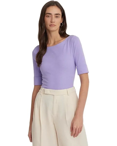 Футболка LAUREN Ralph Lauren Stretch Cotton Boatneck, цвет Wild Lavender