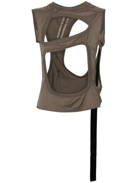 Rick Owens DRKSHDW футболка Membrane II с вырезами, коричневый