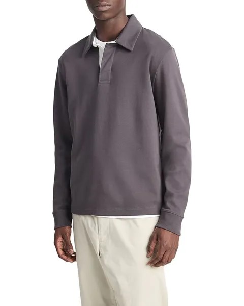 Поло Vince Brushed L/S Polo, черный