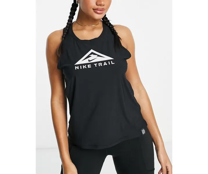Черная майка с логотипом Nike Running Trail
