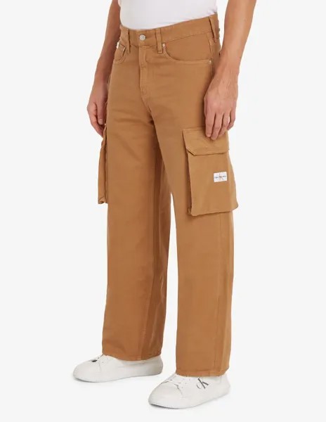 Свободные брюки-карго из парусины Calvin Klein Jeans, коричневый