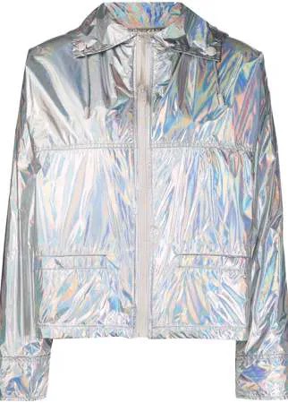 Yves Salomon стеганая куртка с эффектом металлик