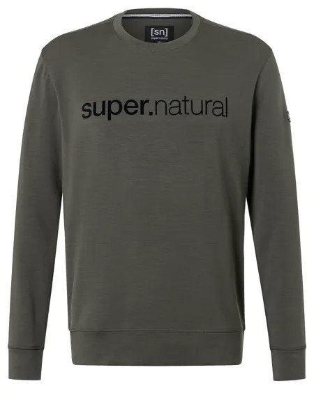 Рубашка super.natural Merino Pullover, зеленый