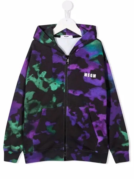 MSGM Kids худи с принтом тай-дай