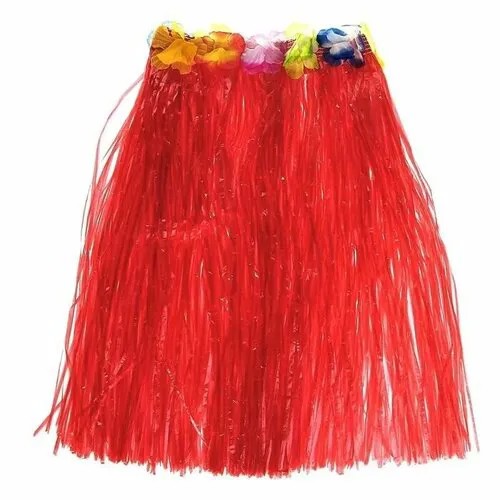 Гавайская юбка Мини 40 см, цвет Красный