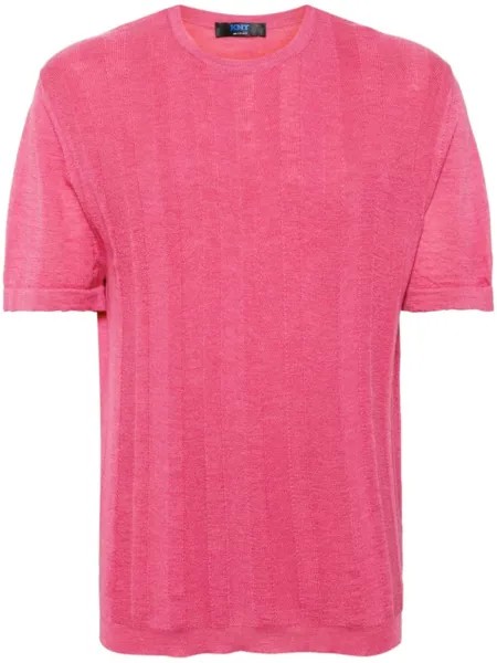 Kiton футболка в рубчик, розовый