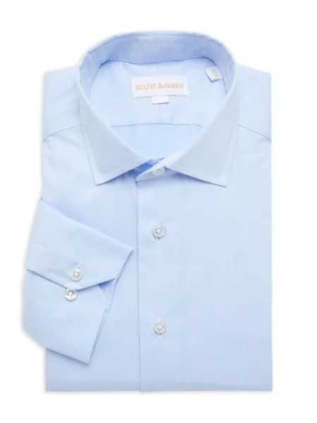 Классическая рубашка из однотонного твила Scott Barber, цвет Sky