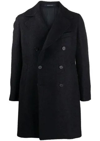 Tagliatore двубортное пальто Arden с узором в елочку
