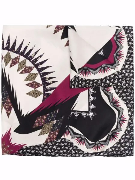 ETRO шелковый платок с графичным принтом
