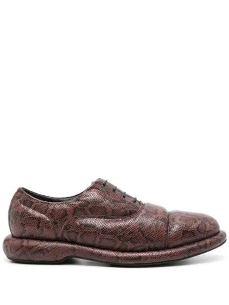 Martine Rose оксфорды с эффектом змеиной кожи от Clarks, коричневый