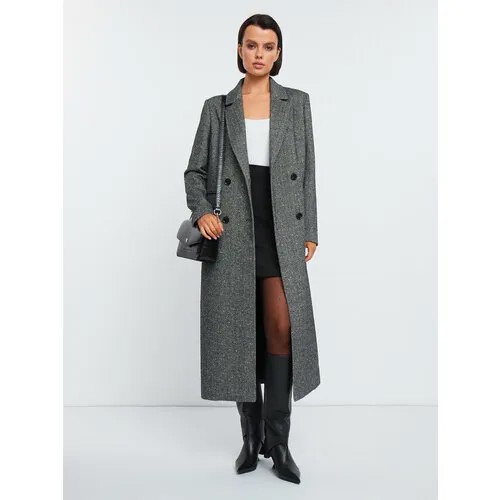 Пальто-пиджак  Vittoria Vicci демисезонное, демисезон/зима, силуэт прямой, средней длины, размер L, серый