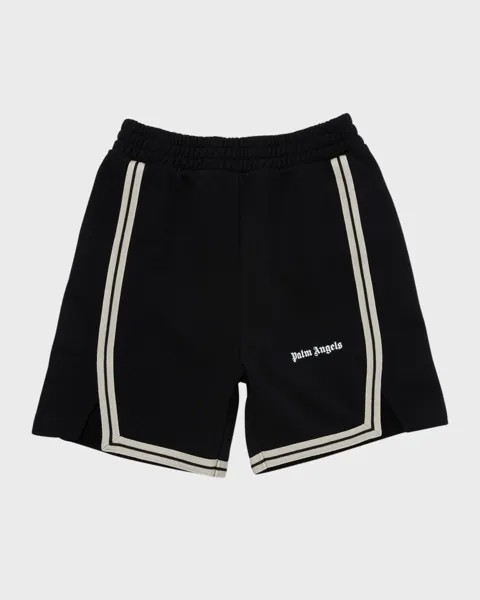 Спортивные шорты с логотипом для мальчиков Palm Angels, цвет Black White