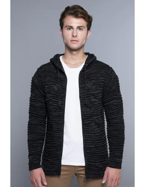 Куртка CARISMA Strickjacke Strickjacke Lang mit Kapuze und Reißverschluss, черный