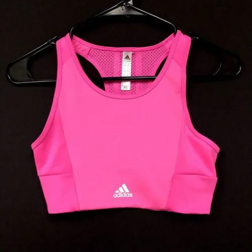 Спортивный бюстгальтер Adidas Designed To Move женский, размер XS Active, розовый с 3 полосками #645