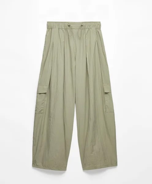 Брюки карго Oysho Wide-leg, хаки