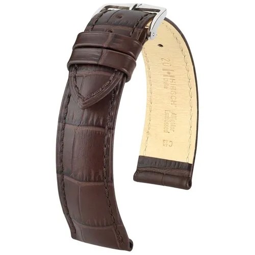 Ремешок 010280-10-2-26 Коричневый кожаный ремень 26 мм хирш DUKE для часов наручных из кожи натуральной мужской крокодил