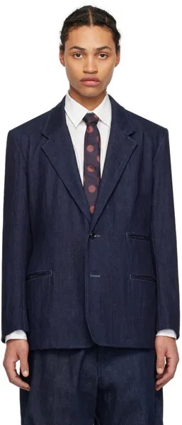 Джинсовый пиджак цвета индиго с двумя пуговицами Y'S For Men