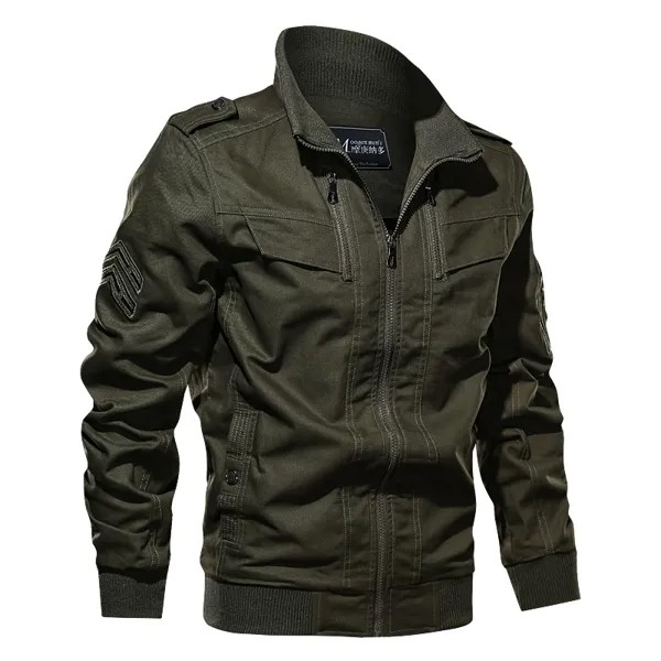 Куртка мужская приталенная с воротником-стойкой, милый пиджак в стиле милитари, повседневная верхняя одежда, ветровка в стиле милитари, весна-осень
