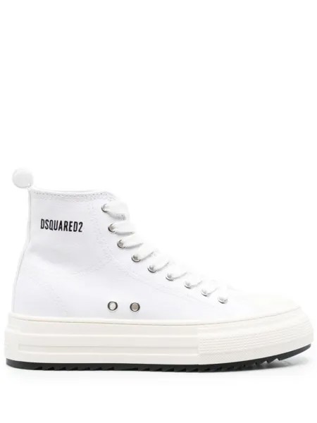 Dsquared2 высокие кеды на платформе, белый