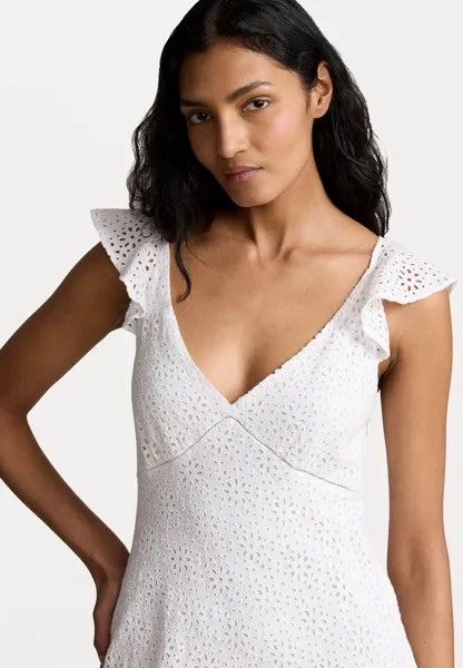 Элегантное платье SHORT SLEEVE DRESS Ralph Lauren, белый