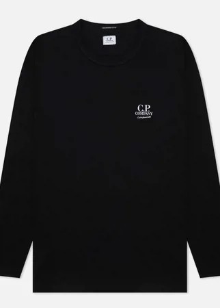 Мужской лонгслив C.P. Company Mercerized Jersey Garment Dyed, цвет чёрный, размер S