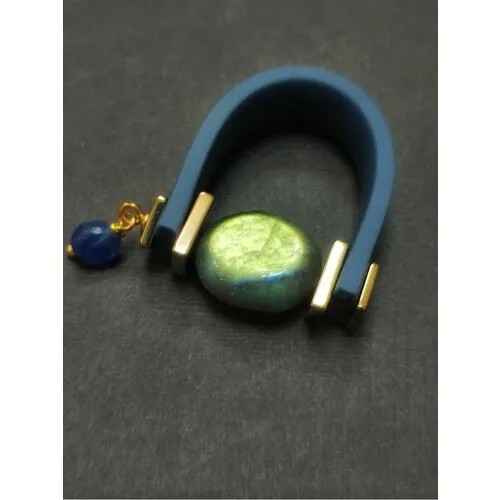 Кольцо myartofstones, лабрадорит, размер 18, зеленый, синий