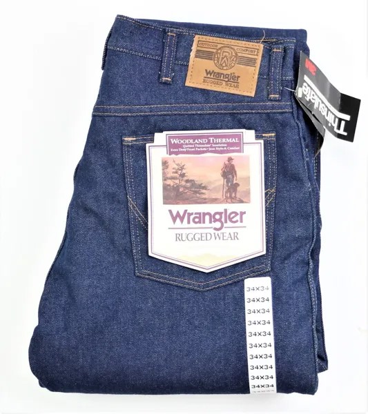 Мужские джинсы Wrangler Rugged Wear Woodland Thermal W34 L34 Made in USA 3M New