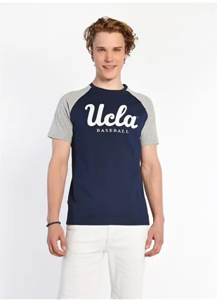Темно-синяя мужская футболка с круглым вырезом Ucla