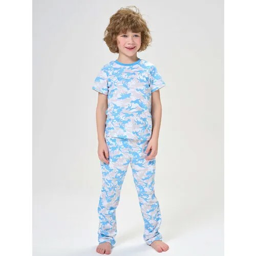 Пижама  КотМарКот, размер 104, серый, голубой
