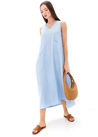 Платье из льна и вискозы Be Free (PM France 229) размер one size XS-L (42-48), голубой