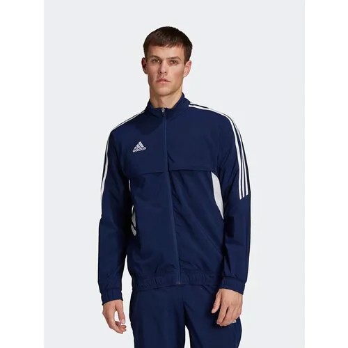 Олимпийка adidas, силуэт полуприлегающий, размер L, синий