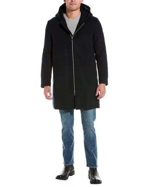 Шерстяной тренч Armani Exchange, синий