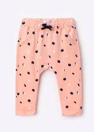 Розовые брюки с принтом для малышки Gloria Jeans