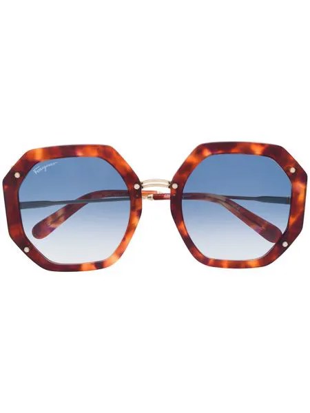 Salvatore Ferragamo Eyewear солнцезащитные очки в восьмиугольной оправе