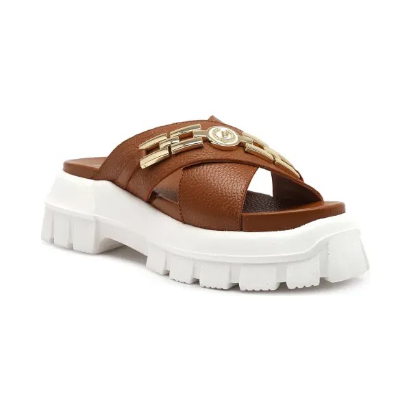 Кожаные тапочки Pollini, коричневый