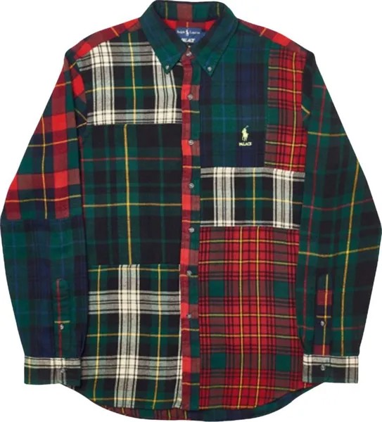 Рубашка Palace x Ralph Lauren Button Down Shirt Pieced Flannel 'Plaid Multicolor', разноцветный