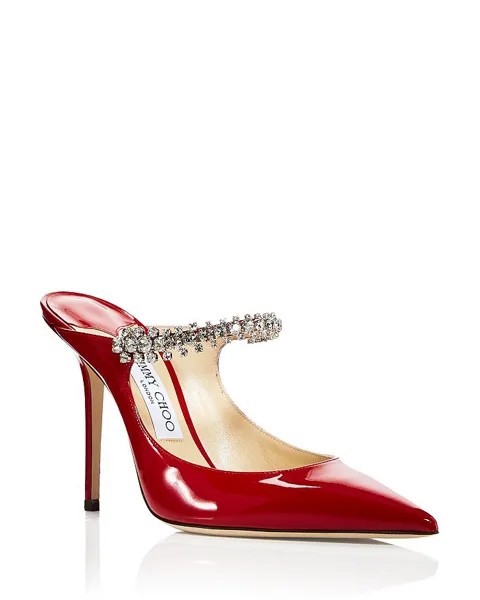 Женские украшенные туфли без задника Bing 100 на высоком каблуке Jimmy Choo