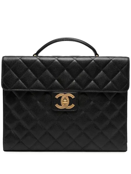 Chanel Pre-Owned стеганый портфель CC Turnlock 1992-го года