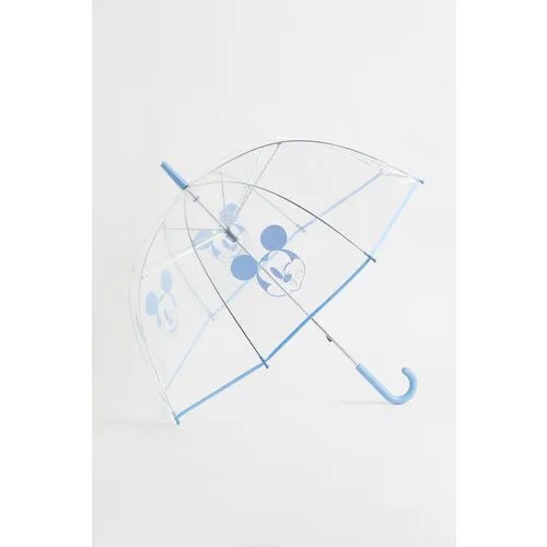 Зонт-трость H&M, прозрачный, бесцветный, синий