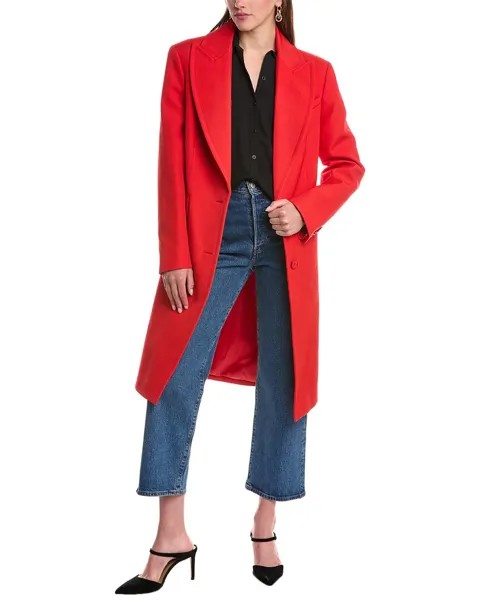 Полушерстяное пальто Michael Kors Collection из габардина Chesterfield, красный